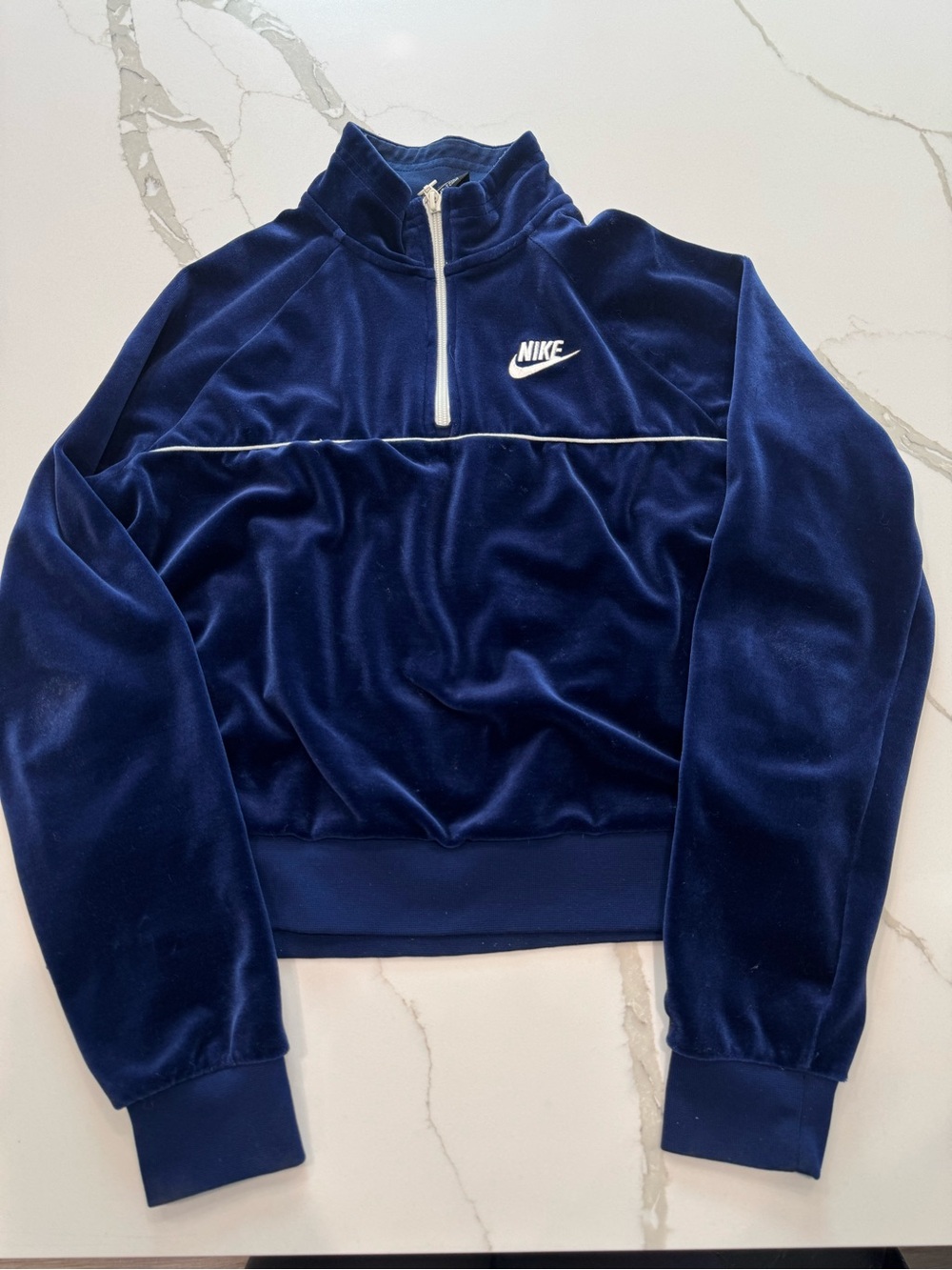 Nike Women's Navy Velvet Half-Zip